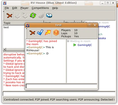 Screenshot of RVHouse on Linux.