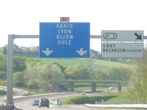 Au niveau de l'échangeur de Besançon-Planoise