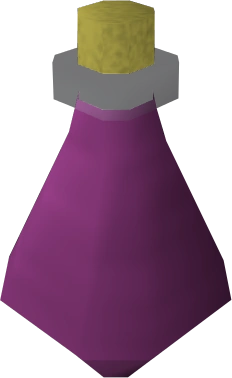 A detailed view of a Super energy potion.