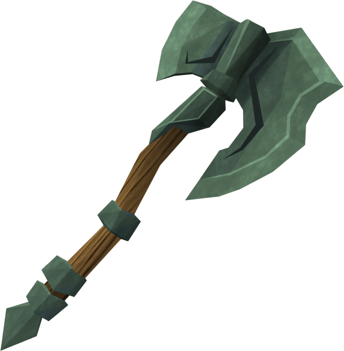 A detailed Adamant battleaxe.