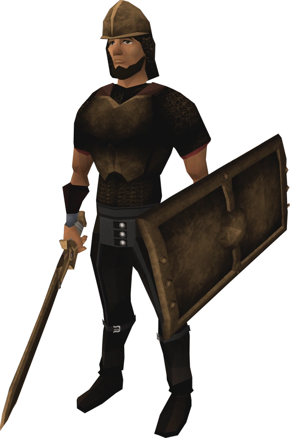 The un-updated look of a guard in Falador.