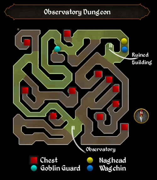 The route of the lost Goblins are in red.