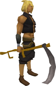 Scythe equipped