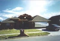 Moderate damages caused to a house by the tornado.