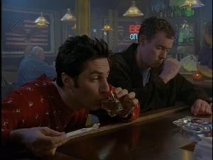 J.D. and Dr. Cox have drinks at the bar. (My Heavy Meddle)
