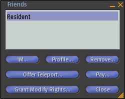 SL 1.10 friends window