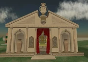 The great Monkeh temple was available to worshipers.