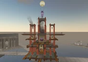 The Iris Temple, which also servers as the telehub for that area, with residents teleporting into the bottom portion.