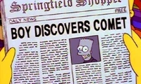 Bart no jornal por descobrir o cometa
