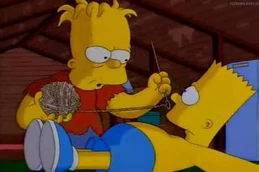 Bart e seu irmão siamês, Hugo.