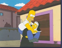 Homer tentando voar