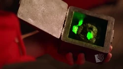 A lead box containing green kryptonite, commonly found in Smallville.