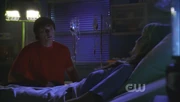 Clark visits Lois in the hospital.