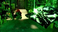 The kryptonite key causes the ship to explode.