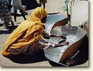 woman with panel cooker