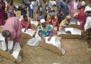 Teaching solar cooking in Uganda.