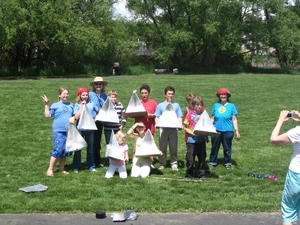 Youth from an Idaho based Roots and Shoots club celebrate the end of a successful EZ-3 solar cooker project