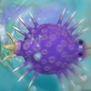 Puffish, dikenli, zehirli yırtıcı bir hücre