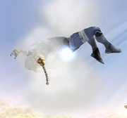 Shiek reappears above in a cloud of smoke.