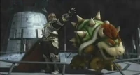 The Gunship's command area, with Ganondorf and Bowser.