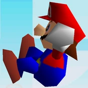 Mario's helpless animation in Super Smash Bros.