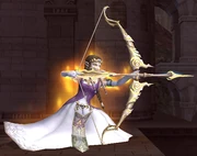 Zelda about to shoot the arrow