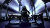 The command chair on the bridge of the Aurora-class vessel.