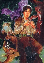 Jacen Solo med mange af de dyr han mødte da han var ved Jedi Akademiet på Yavin 4.