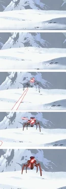 An invisible Spelunker probe droid becoming visible.