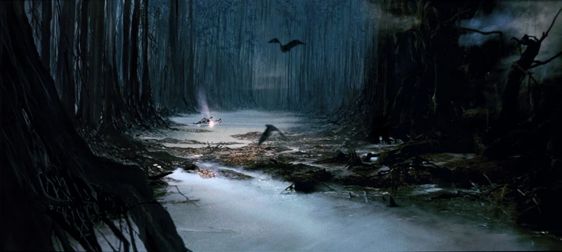 Luke's Crashed X-Wing on Dahobah