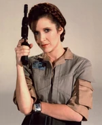 Princess Leia with the smaller Defender in 4 ABY.