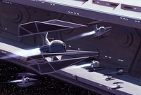 A flight of TIE Defenders.