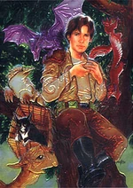 Jacen Solo with many of the animals that he befriended during his time at the Jedi Praxeum on Yavin 4.
