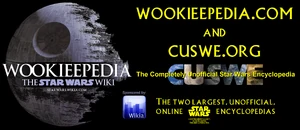 Wookieepedia and CUSWE's banner at Celebration IV.