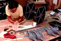 TIE fighter models being constructed for A New Hope.