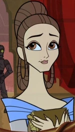 Amidala receives her husband's Padawan braid as a gift.