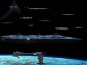 The Defiance and at least four other MC80 Home Ones with supporting vessels.