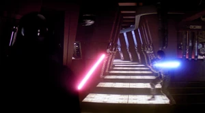 Darth Vader using Dun Möch against his son.