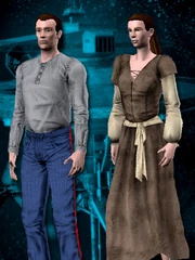 A pair of Humans, male (left) and female (right).