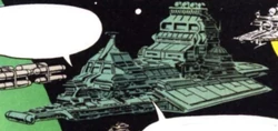 A converted drone barge used by Imperial Admiral Mordur.