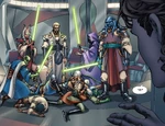 The Taris Academy Council in the midst of its crime.