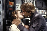 Han and Leia Organa on the Falcon.