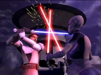 Obi-Wan Kenobi vs. Asajj Ventress.