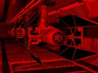 TIE Avengers in a hangar.