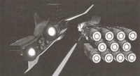 Stele attacks an Assassin-class corvette.