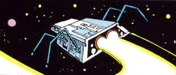 The Kuratcha, a starship of distinctive Hiromi design.