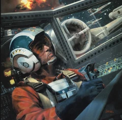 Wedge in his X-wing during the war.