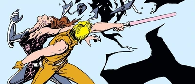Luke overpowers Lumiya, revealing Shira Brie