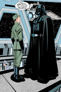 Piett gives Vader a status report on the performance of the Executor.