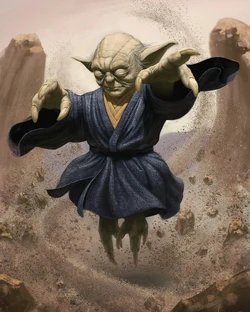 Master Vandar Tokare using the force to levitate